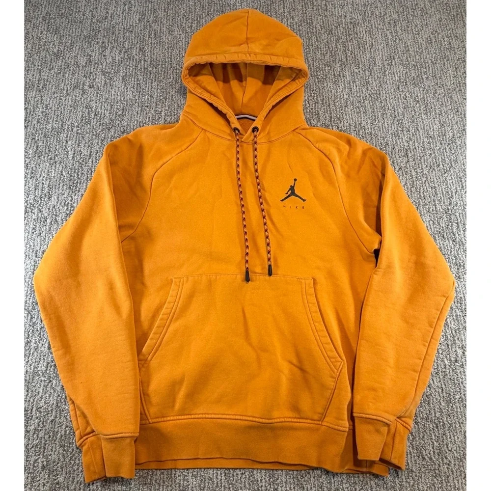 Jordan Hoodie Mens Small‎ Orange Jumpman Graphic Pullover DJ0210-738